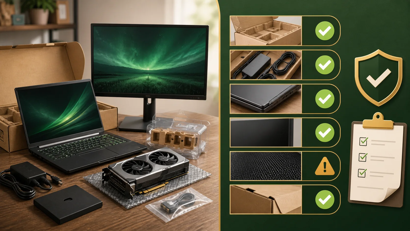 Open box gaming hardware inspected for accessories condition and warranty